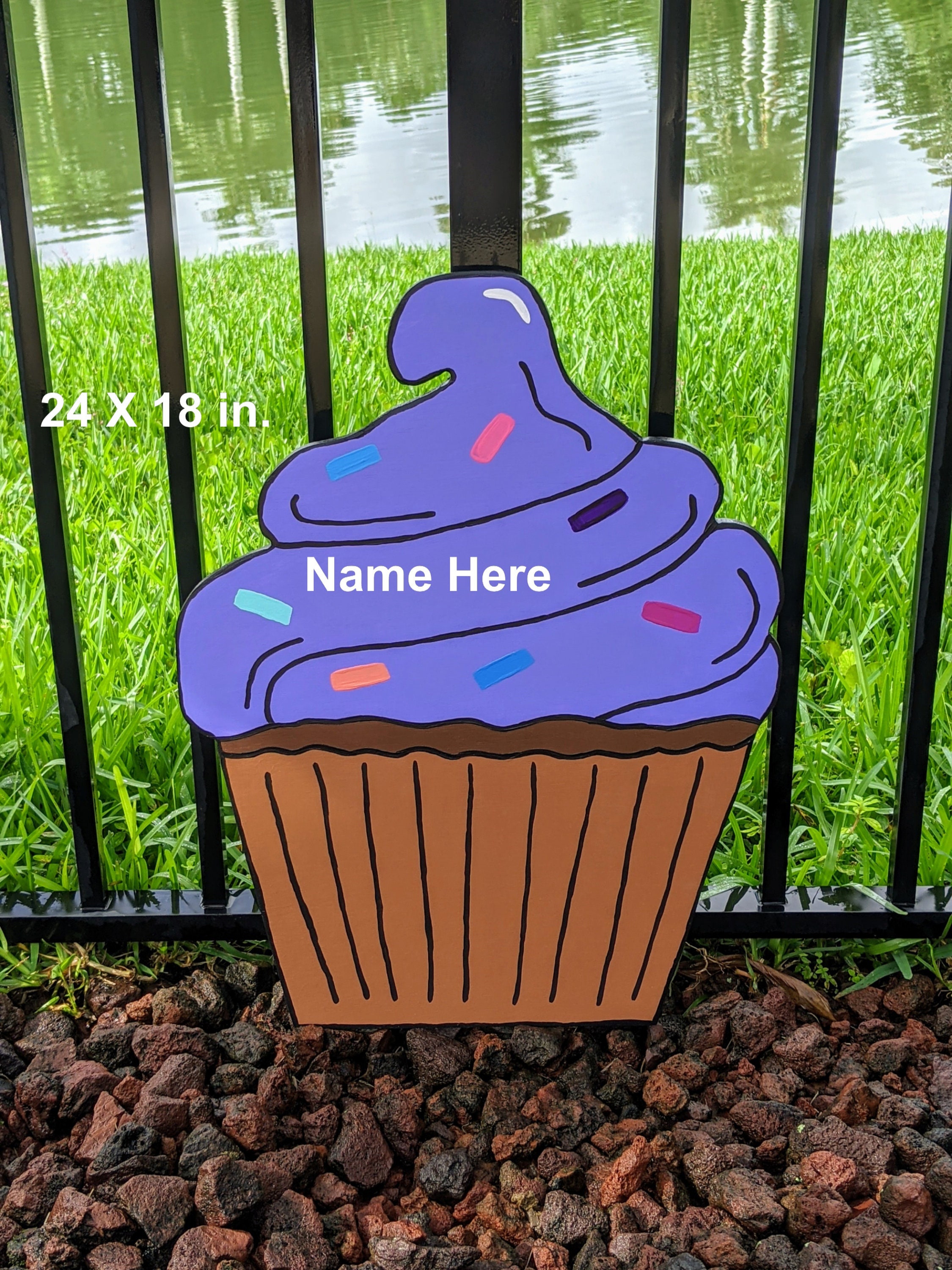 Happy Birthday CUPCAKE Meterkunst / Holz Meterkunst