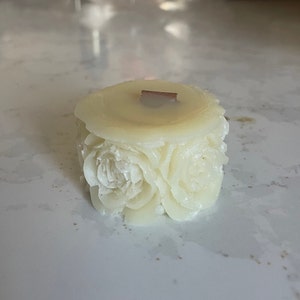Rose flower beeswax candle 2&quot;