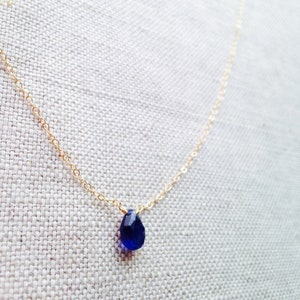 Genuine Blue Sapphire Necklace, Sapphire Necklace, Sapphire, Saphire, September Birthstone, Tiny Stone Necklace, Blue Necklace, Gemstone GN9