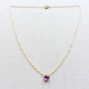 Amethyst Necklace, Amethyst Necklace Gold, 14k Amethyst Necklace, February Birthstone Amethyst Jewelry  Dainty Amethyst Necklace ,Choker GN2