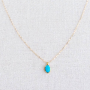 14K Genuine Sleeping Beauty Turquoise Necklace, Gold Turquoise Necklace, Turquoise Necklace 14k