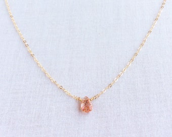 Oregon Sunstone Necklace, Sunstone Necklace, Oregon Sunstone Jewelry, Sunstone Jewellry, 14k Dainty Necklace, Oregon Necklace, Choker,GN48