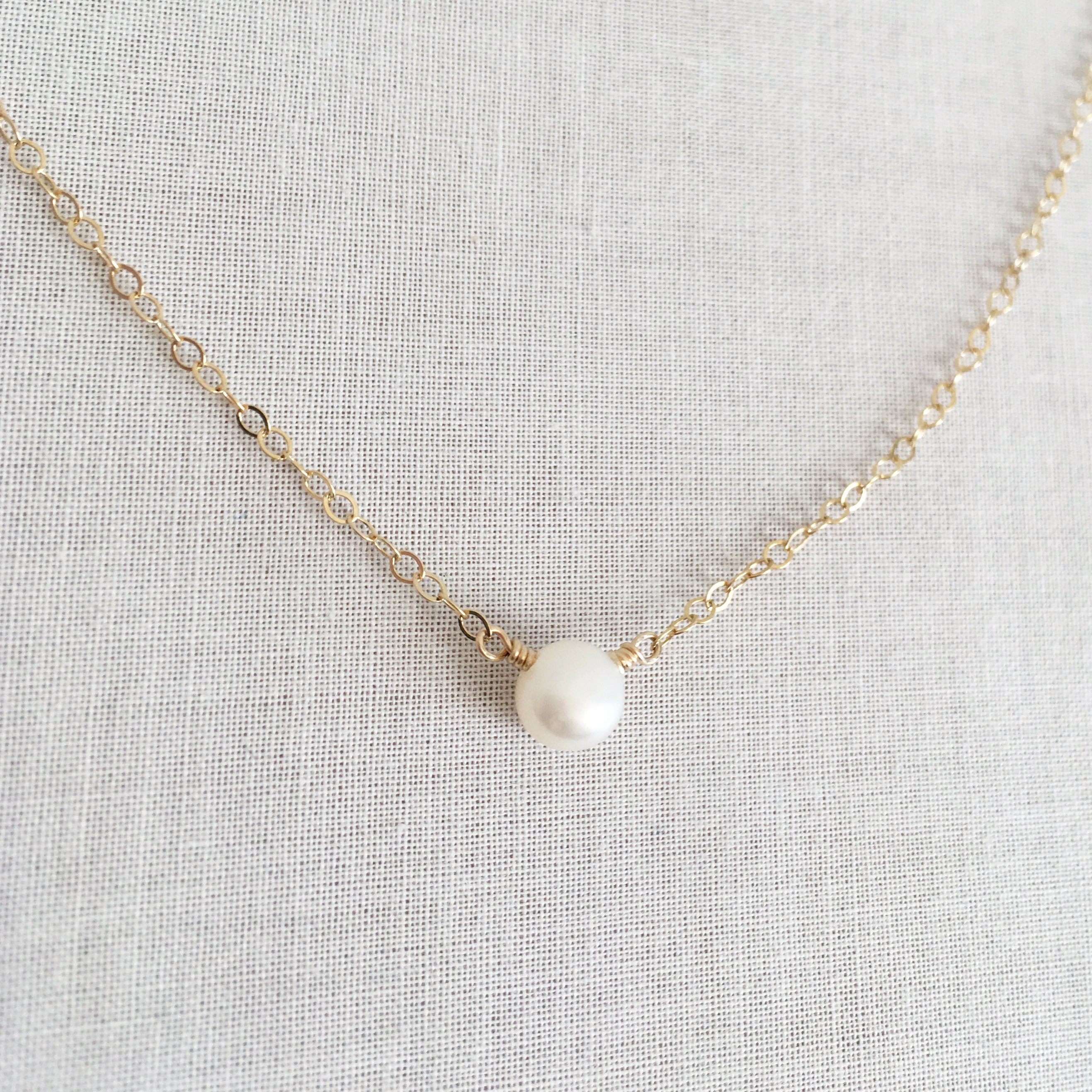 Single Pearl Necklace Pearl Necklace Fresh Water Pearl - Etsy