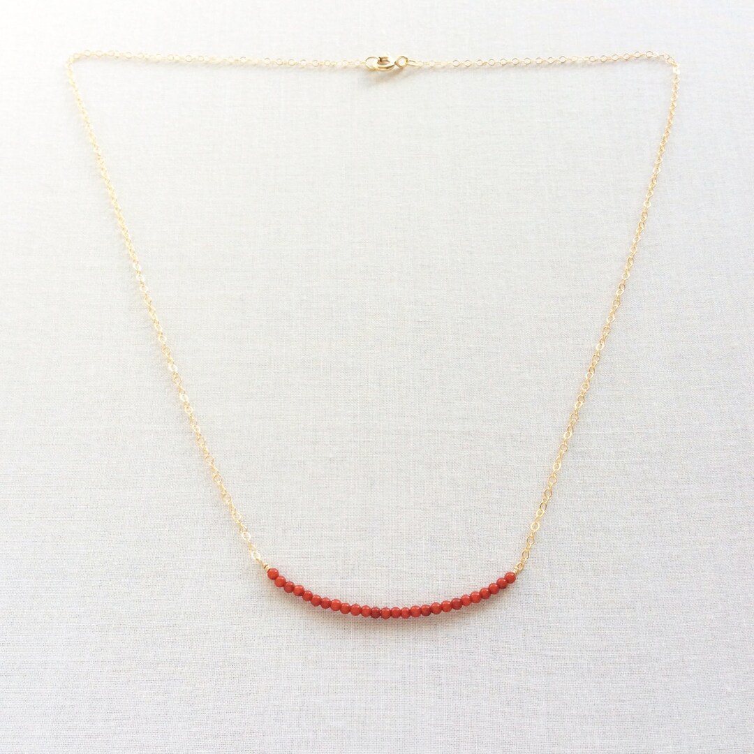 ネックレス・チョーカー NEEDLES Necklace - Red Coral Chunky Red Coral Necklace, Coral and Baroque Pearl Necklace