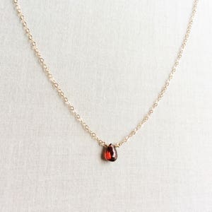 Garnet Necklace, January Birthstone, Garnet Necklace Gold, Garnet Jewelry, 14k Garnet Necklace, Garnet Choker, Birthstone Necklace, Red GN1