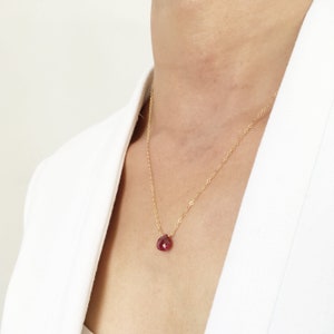Echte Rubin Halskette, Rubin Halskette, Rubin Halskette Gold, Rubin Halskette für Frauen, Juli Geburtsstein, Roter Stein Halskette, Rubin Schmuck, GN7