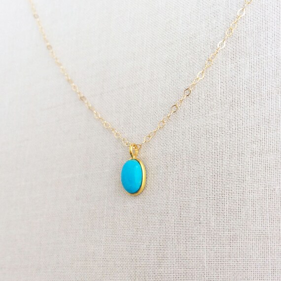 Sleeping beauty turquoise necklace 14k best sale gold