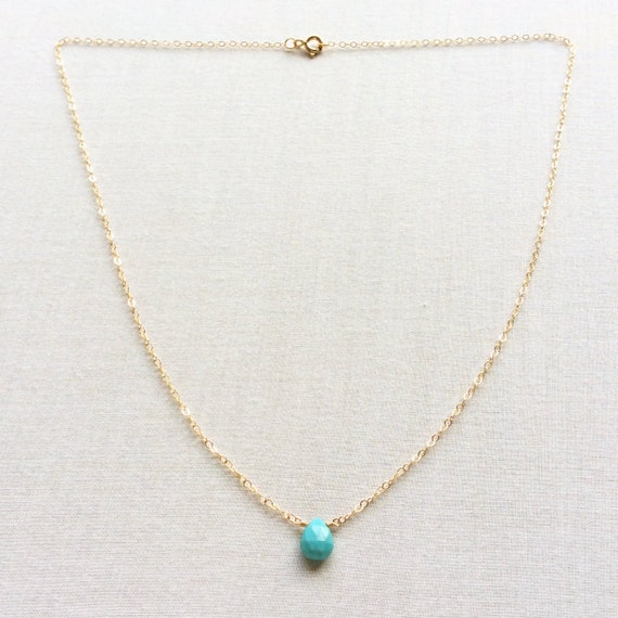 Turquoise Necklace With Extender December Birthstone Etsy