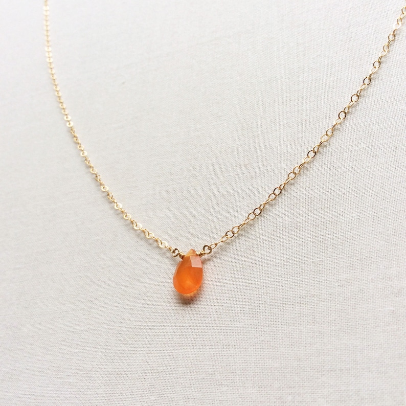 Carnelian Necklace Carnelian Crystal Necklace Carnelian Etsy