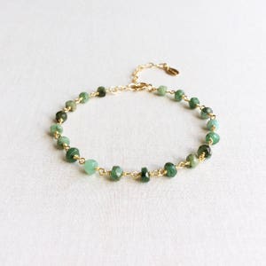 Genuine Emerald Bracelet - May Birthstone Bracelet - Birthstone Bracelet - Green Stone Bracelet - Emerald Jewelry - Gemstone Bracelet, GB5