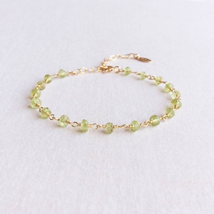 Peridot Bracelet, August Birthstone, Heart Chakra, Peridot Jewelry, Green Gemstone Bracelet, Green Bracelet, Green Stone Bracelet, GB8