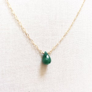 Genuine Emerald Necklace, Emerald Necklace, May Birthstone, 14k Emerald Necklace, Emerald Jewelry, Emerald Necklace Gold, Emerald, GN5