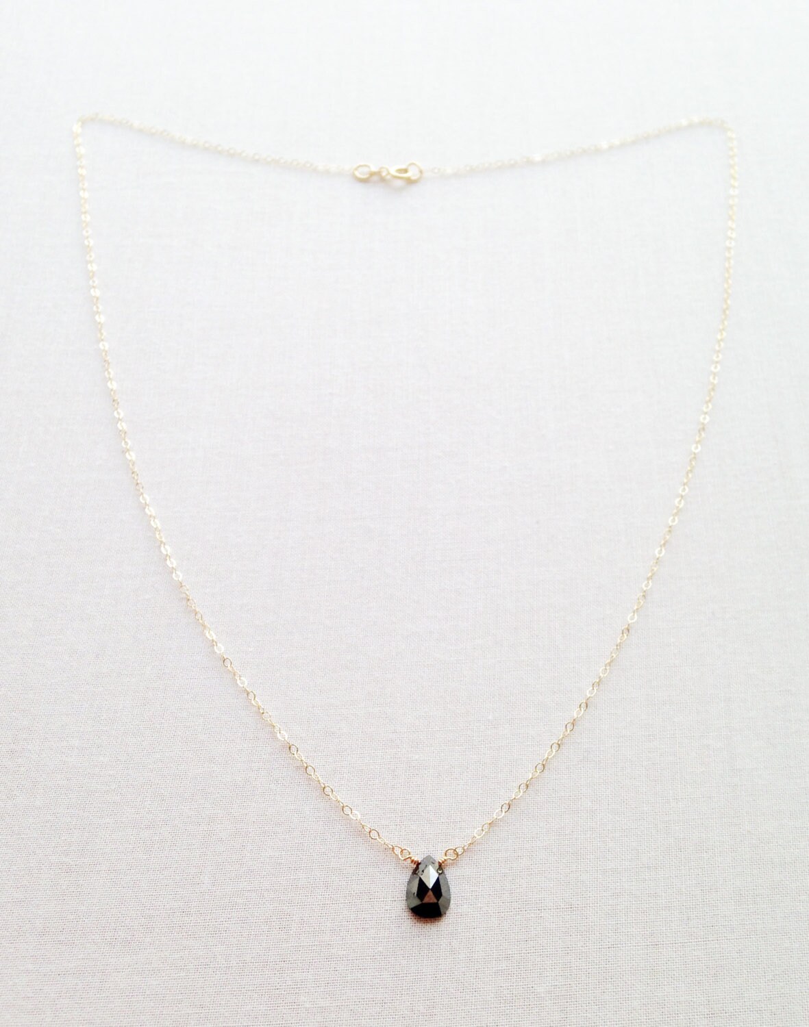 1.5 Carat Black Diamond Necklace 14k 