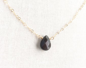 Collar de obsidiana, collar de cristal de dragón, collar de obsidiana arcoíris negra, joyería de obsidiana, collar de piedra negra, cristal de dragón, GN70