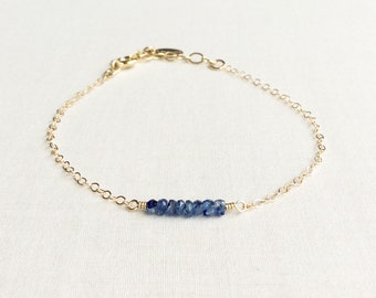 Echtes Saphirarmband, Saphirarmband, Saphirarmband, Saphir, Blaues Saphirarmband, Saphirarmband Gold, Blaues Armband, GBB9