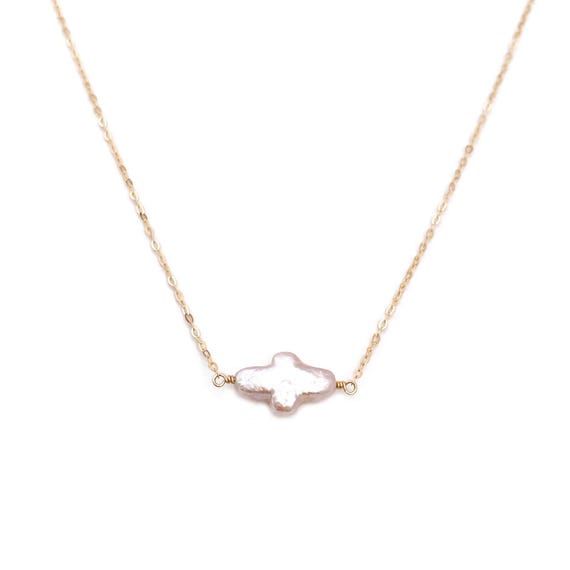 Sideways Cross Necklace, Pearl Cross necklace, Cross Necklace Women, Cross Necklace, Pearl Cross Necklace, Tiny Cross Necklace, Cross, GN67