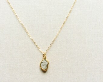 Raw Diamond Necklace, Rough Diamond Necklace, Tiny Diamond Necklace, Diamond Necklace, April Birthstone Necklace, Small Diamond Jewelry BNB4