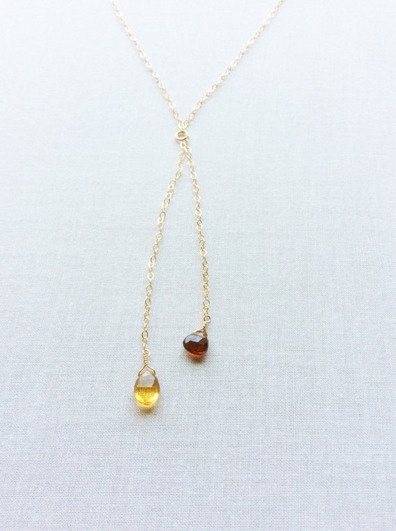 Two Birthstone Necklace for Mom Mothers 