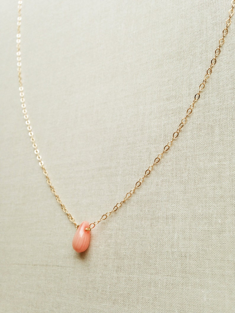 Natural Coral Necklace Coral Necklace Pink Necklace GN25 Coral Jewelry Pink Stone Necklace Pink Coral Necklace Dainty Gold Necklace