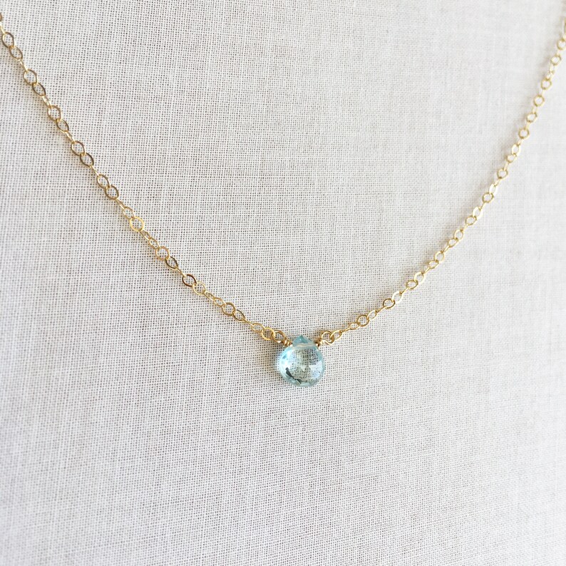 Aquamarine Necklace Aquamarine Jewelry Aquamarine Etsy