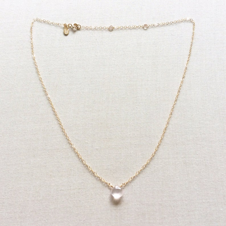 Tiny Rose Quartz Rose Quartz Crystal Necklace GN13 Rose Quartz Necklace Crystal Necklace Rose Quartz Jewelry Tiny Crystal Necklace