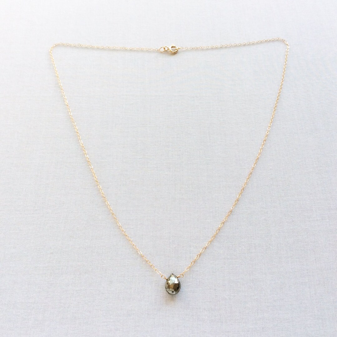 Pyrite Necklace, Gemstone Necklace, Gold Pyrite Necklace- Gem Necklace ...
