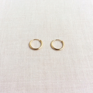 12mm Solid 14k Gold Hoop Earrings - 14k Hoop Earrings - 14k Gold Earrings - Gold Hoop Earrings - Small Gold Hoops Earrings - Tiny Gold Hoops