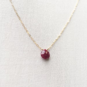 Genuine Ruby Necklace, Ruby Necklace, Ruby Necklace Gold, Ruby Necklace for Women, July Birthstone, Red Stone Necklace, Ruby Jewelry, GN7 image 2