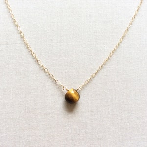 Tiger Eye Necklace, Tiger Eye Jewelry, Tiger Eye, Healing Crystal Necklace  Earthy Necklace, Yellow Stone Necklace, Brown Necklace, GN29