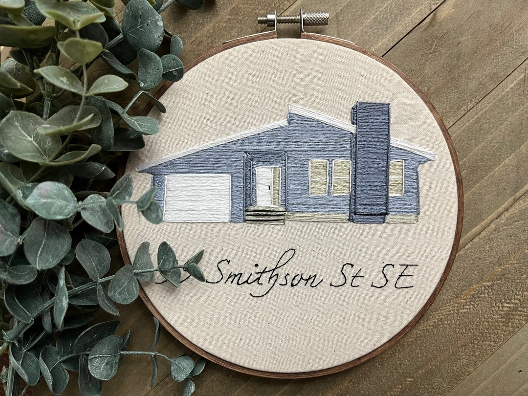 CUSTOM House Portrait Embroidery - Etsy