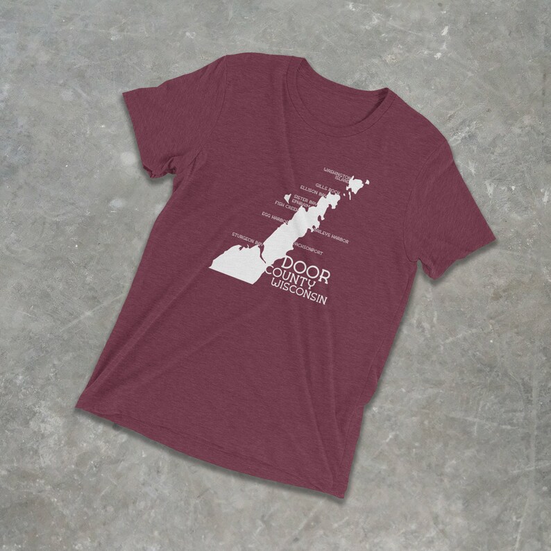 Door County Wi Unisex Tri Blend Tee Wisconsin Lakes Shirt Etsy