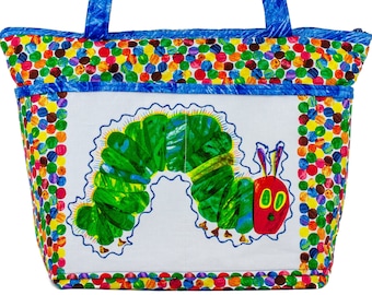 Chenille qui a très faim, sac à langer, cadeau baby shower, sac fourre-tout pour enfant, jouets pour tout-petits, sac bébé, sac à langer fille, cadeau unique pour bébé