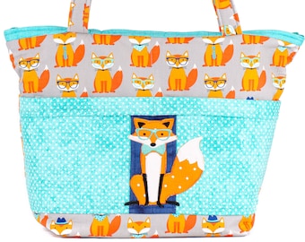 Fox Diaper Bag, New Arrival Baby Gift, Critter Tote, Coming Home, Dapper Fox, Forest Creatures, Woodland Animals, Baby Shower, Baby Bag