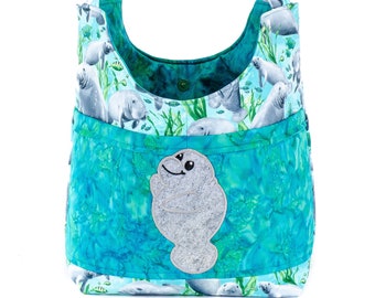 Manatee Tote, Sea Cow, Environmental Friendly Bag, Marine Biology, Poolside Gift, Aquatic Animal, Ocean Life, Caribbean Sea, Beach Bag