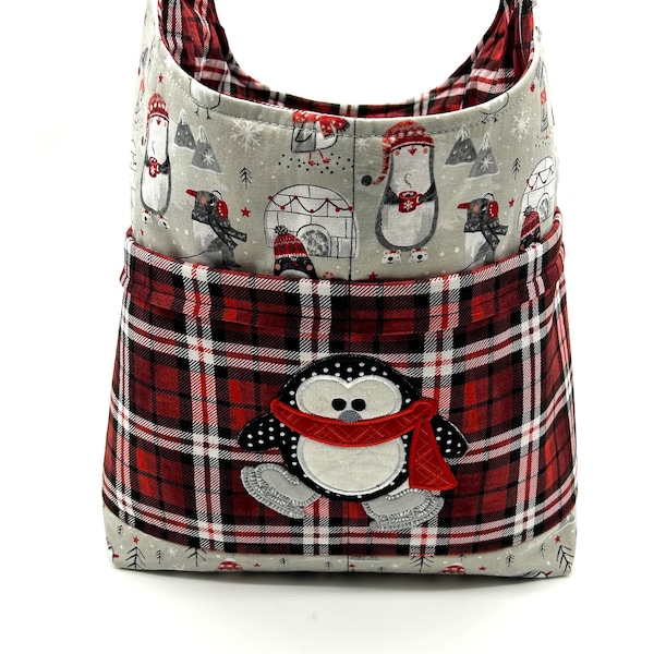 Penguin Purse, Winter Tote, Christmas Gift, Secret Santa, Penguin Bag, Gift Under 50, Gift For Her, Penguin, Cute Tote