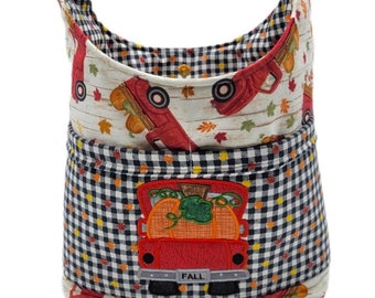 Autumn Tote, Fall Bag, Pumpkin Vintage Truck Tote, Shoulder Bag, Fall Purse, Pumpkin, Vintage Truck, Harvest Tote