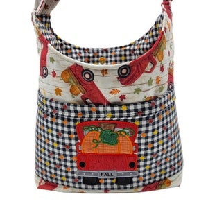 Autumn Tote, Fall Bag, Pumpkin Vintage Truck Tote, Shoulder Bag, Fall Purse, Pumpkin, Vintage Truck, Harvest Tote