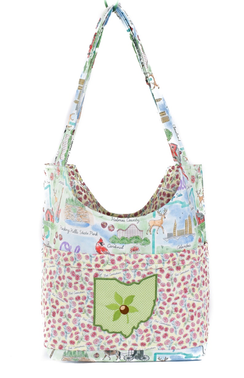 Columbus State of Ohio Mother/'s Day Gift Reusable Bag Buckeye State Fabric Tote Ladies Purse Great Lakes OH Shoulder Bag Ohio Tote