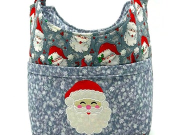 Santa Tote, Christmas Bag, Holiday Bag, Christmas, Santa, Large Holiday Purse ,Christmas Gift, Holiday Carryall