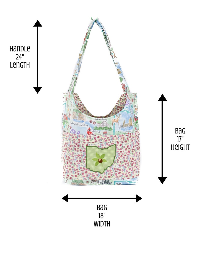 Columbus State of Ohio Mother/'s Day Gift Reusable Bag Buckeye State Fabric Tote Ladies Purse Great Lakes OH Shoulder Bag Ohio Tote