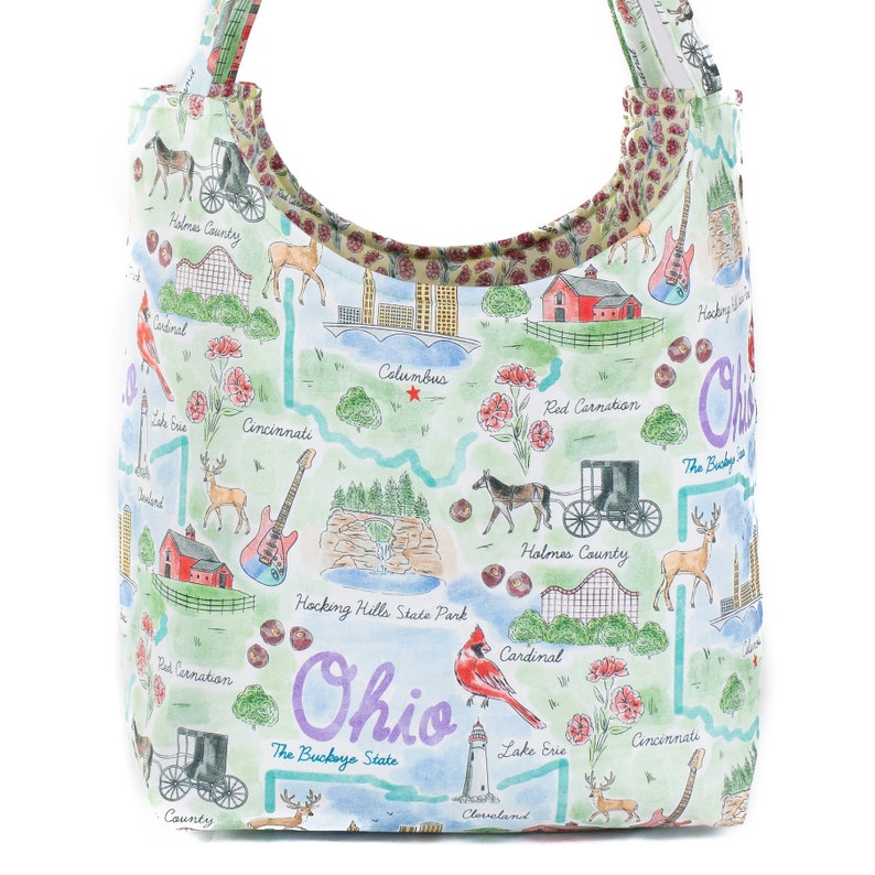 Columbus State of Ohio Mother/'s Day Gift Reusable Bag Buckeye State Fabric Tote Ladies Purse Great Lakes OH Shoulder Bag Ohio Tote