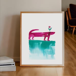 Paw-sitive Blooms - Stampa digitale A4 e A3 - bassotto con fiore