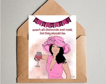Real Housewives Beverly Hills Lisa Vanderpump Hand Drawn Birthday Card
