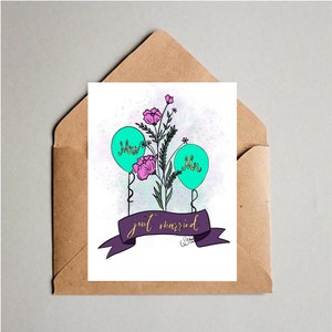 Tarjeta de felicitación para recién casados