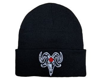 Occult Sigil of Lucifer Satanic1 Men Women Knitted Hat Stretchy Beanie Cap