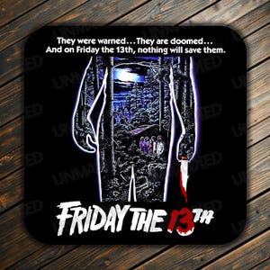 Jason Voorhees Coaster Friday the 13th Coaster Jason Voorhees Drink Coaster Friday the 13th Drink Coaster Horror Coaster Crystal Lake Horror
