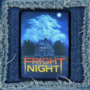 Fright Night Patch Fright Night Iron On Patch Horror Patch 80s Horror Patch Punk Patch Jerry Dandrige Vampire Patch Blood Sucking