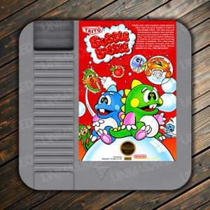 Bubble Bobble NES Coaster Video Game Coaster Nintendo Drink Coaster NES Drink Coaster 8-bit Drink Coaster Bubble Bobble Drink Coaster