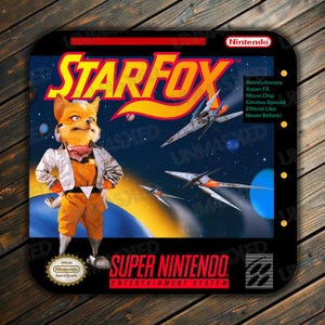 Star Fox SNES Coaster Star Fox Super Nintendo Drink Coaster Video Game Coaster Starfox Drink Coaster SNES Drink Coaster Super NES Coaster