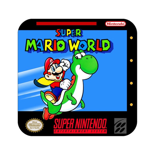 Super Mario World SNES Coaster Super Nintendo Coaster Video Game Coaster Mario Drink Coaster SNES Drink Coaster Super NES Coaster